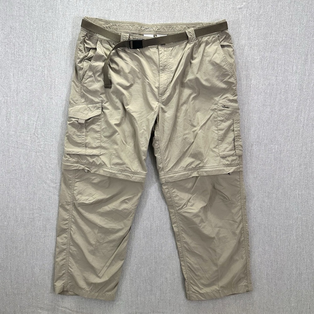 Columbia Convertible Cargo Pants Men's 42x30 Beige Zip‎ Off Shorts Omni Shade